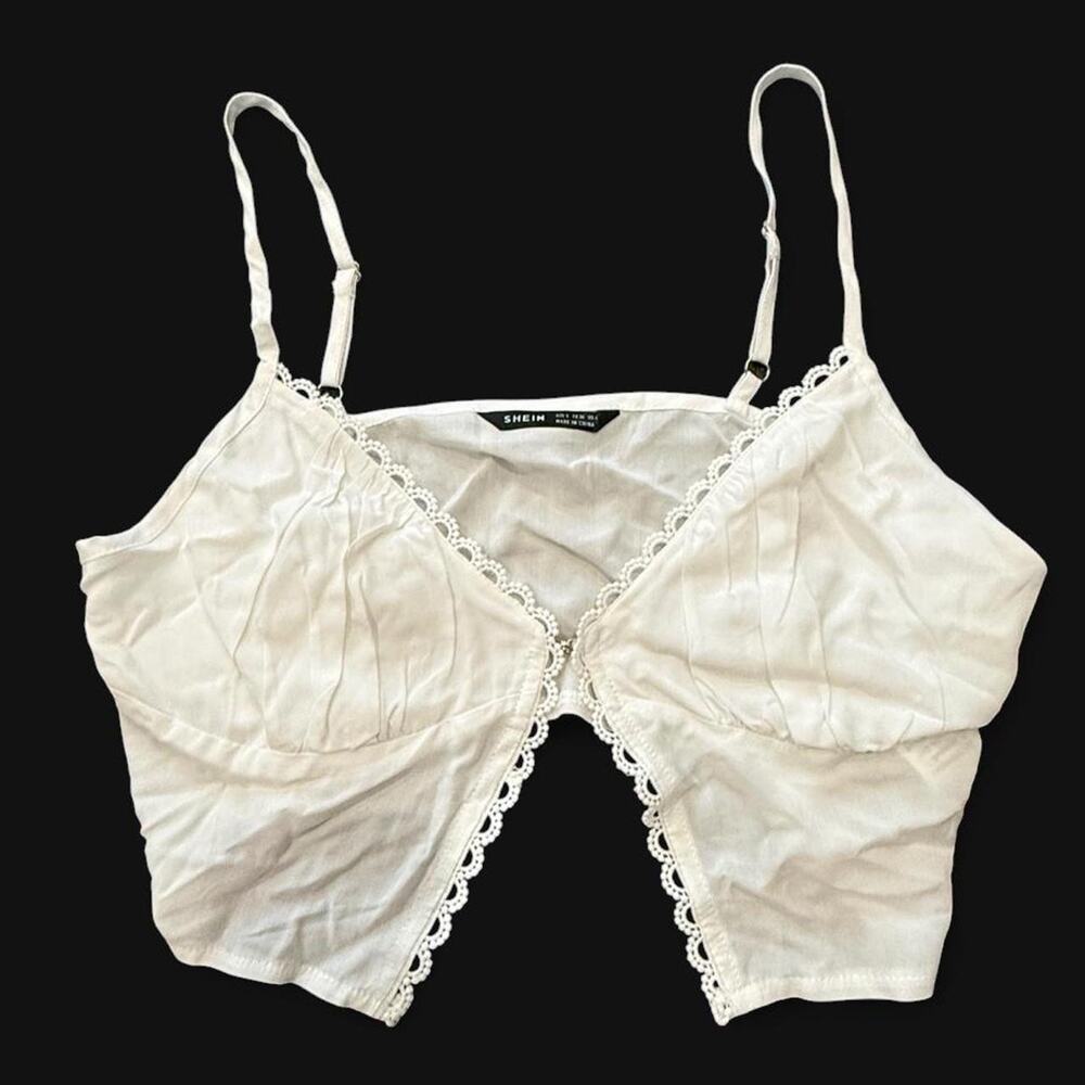 White shein lace bralette with